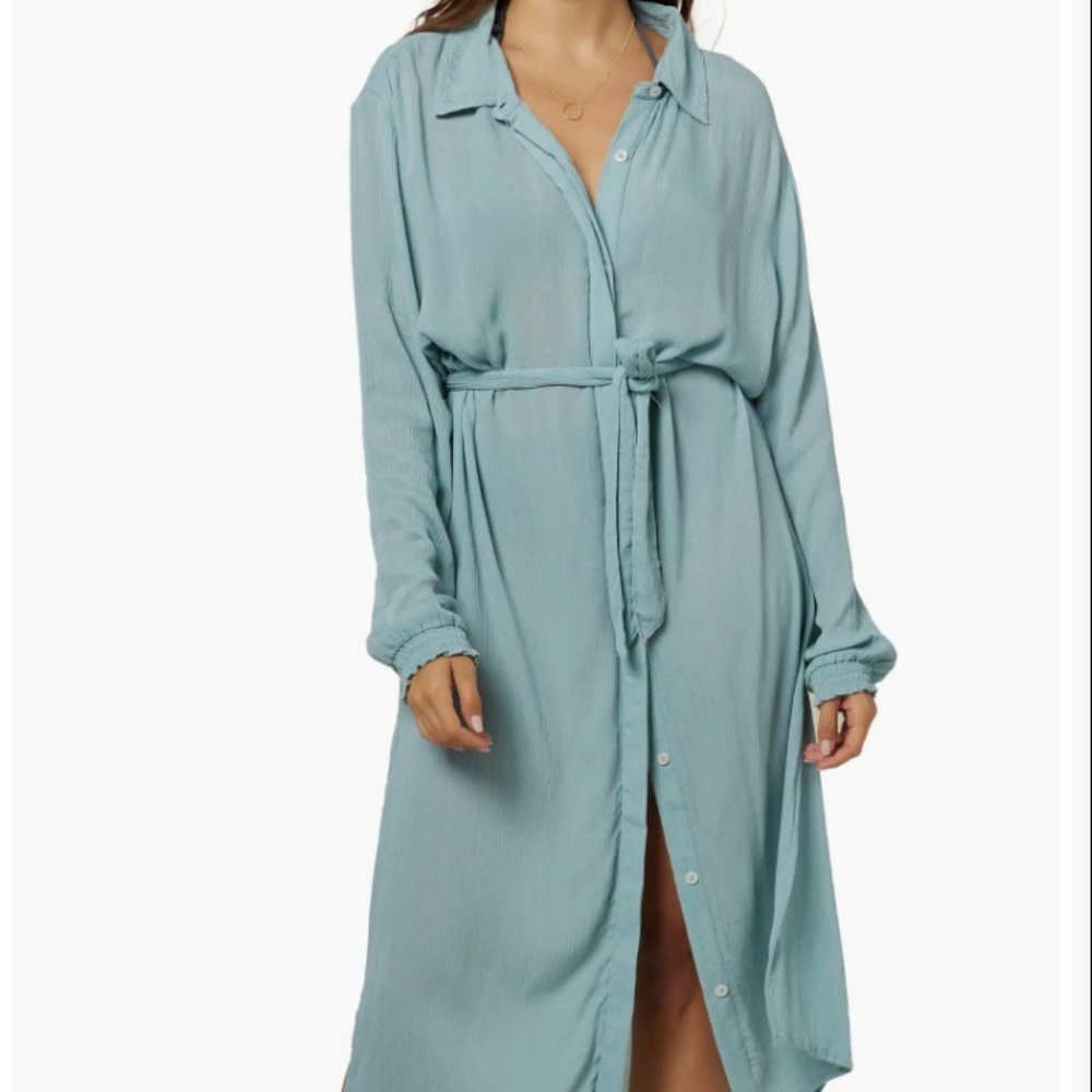 Dockside Long Sleeve Cover-Up Shirtdress